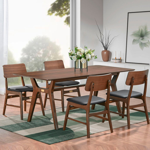 Corrigan Studio® Walnut Dining Table Set , 5 Piece Wayfair